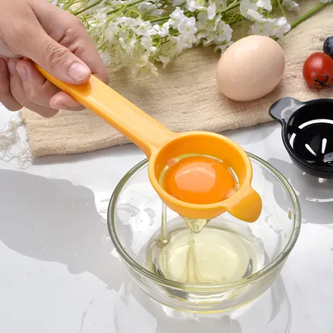 Long Handle Egg White Separator Plastic Egg Yolk Filter Sieve Extractor Baking Tool Kitchen Gadget For Cooking Baking Home