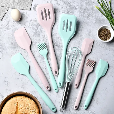 Silicone Baking Tools Whisk Scraper Oil Brush Slotted Turner Heat Resistant Non Stick Kitchen Cooking Utensils Home Bakery Accessories