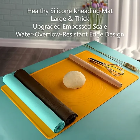 Anti-Aanbak Siliconen Kneedmat Met Meetschalen Antislip Verdikte Bakmat Voedselveilige Deegrolmat Voor Keuken