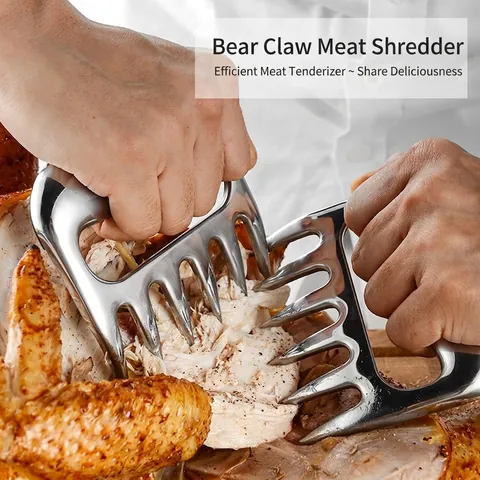 Stainless Steel Meat Shredder Claws Bear Claws For BBQ Pulled Pork Turkey Fork Heavy Duty Kitchen Shredding Tools