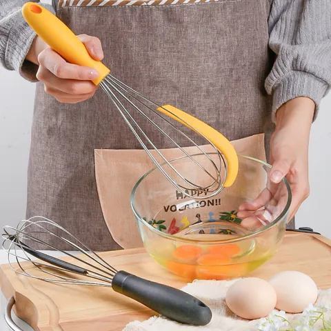 2-In-1 Stainless Steel Whisk With Silicone Scraper 304 Stainless Steel Egg Beater Cream Mixer For Baking Cooking Kitchen Tool