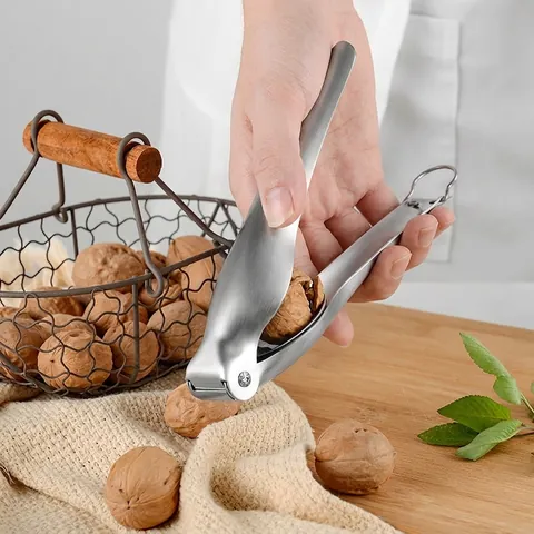 304 Stainless Steel Chestnut Opener Manual Nut Cracker Walnut Sheller Cross Blade Tool With Ergonomic Handle For Kitchen Home