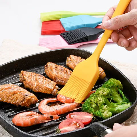 Large One-Piece Silicone Basting Brush For BBQ Baking Heat Resistant Pastry Oil Sauce Brush For Kitchen Grill Cooking Tools
