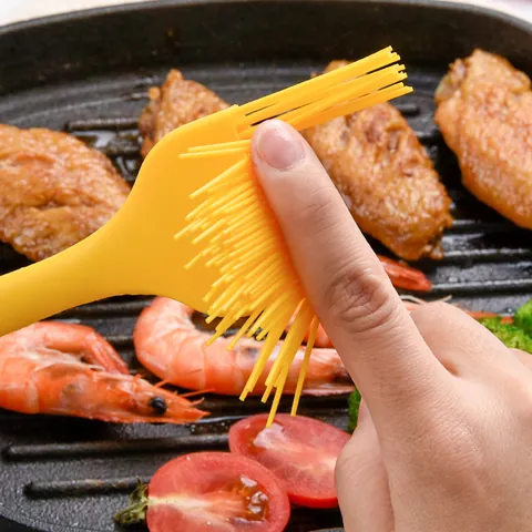 One-Piece Large Silicone Basting Brush Heat Resistant Oil Brush For BBQ Baking Pastry Cake Kitchen DIY Tools With Hanging Hole