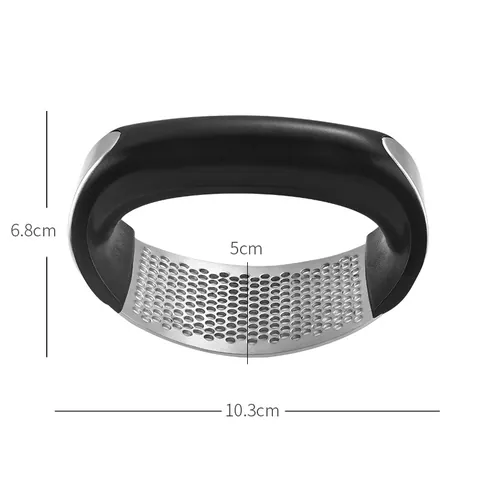 Stainless Steel Garlic Press Rocker Manual Garlic Mincer Crusher With Silicone Peeler And Cleaning Brush Kitchen Tools