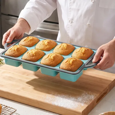 Rechthoekige Siliconen Bakvorm Multi Holte Bakplaat Voor Brownies Brood Zelfgemaakte Zeep Dienblad Hittebestendig Bakgereedschap