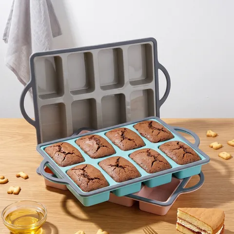 Rechthoekige Siliconen Bakvorm Multi Holte Bakplaat Voor Brownies Brood Zelfgemaakte Zeep Dienblad Hittebestendig Bakgereedschap