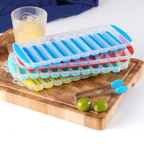 Creative Rectangle Ice Cube Tray with Soft Bottom Easy Release DIY Multi Slot Ice Maker Mold for Water Bottle Home Kitchen Bar Accessories