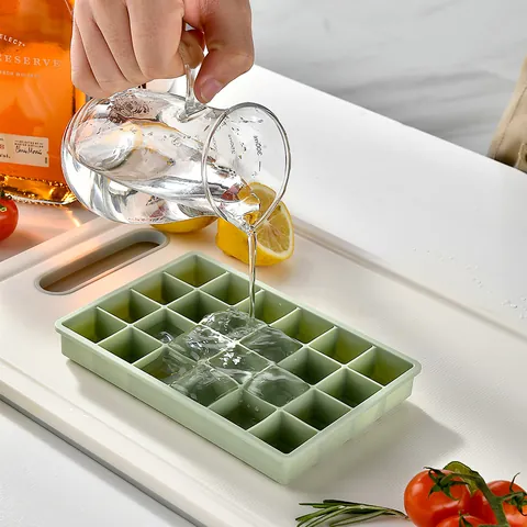 Stampo Per Cubetti Di Ghiaccio Quadrato In Silicone Con Coperchio Impilabile Multigriglia Facile Rilascio Fai Da Te Cucina