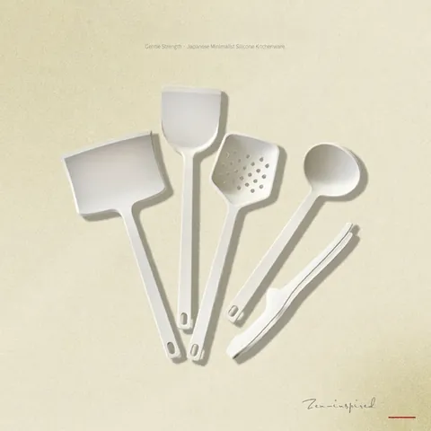 Juego de Utensilios de Cocina de Silicona Integrada de Grado Alimenticio Resistente al Calor Antiadherente Espátula Cuchara Pinza