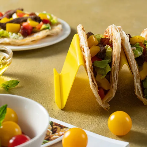 Colorful Plastic Taco Holder Stand Wave Shape Tortilla Rack For Home Kitchen Party Use PP Material Taco Tray Support