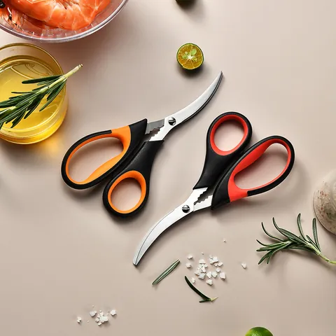 Edelstahl Gebogene Meeresfrüchteschere Zur Garnelenentdarmung Professionelle Multifunktionale Küchenschere Mit Ergonomischem Rutschfestem Griff
