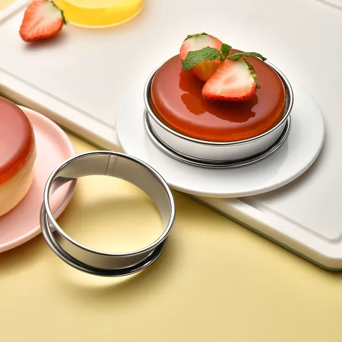 304 Stainless Steel Round Mousse Ring Double Rolled Edge Muffin Ring Baking Tart Mold Pancake Ring For Kitchen Pastry Tools