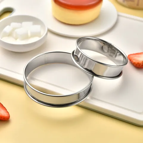 304 Stainless Steel Round Mousse Ring Double Rolled Edge Muffin Ring Baking Tart Mold Pancake Ring For Kitchen Pastry Tools