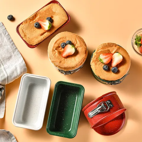 Non-stick Stainless Steel Baking Mold Set Springform Round Cake Pan With Removable Bottom And Loaf Pan For Bread Baking