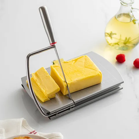 Trancheuse à Beurre en Acier Inoxydable Avec Fil Coupe Fromage Manuel Avec Grille Graduée pour Fromage Saucisse Outils de Cuisine