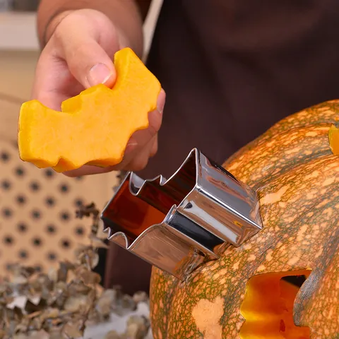 12 Pcs Halloween Pumpkin Carving Tools Set Stainless Steel Cookie Cutters DIY Pumpkin Lantern Carving Kit Baking Accessories