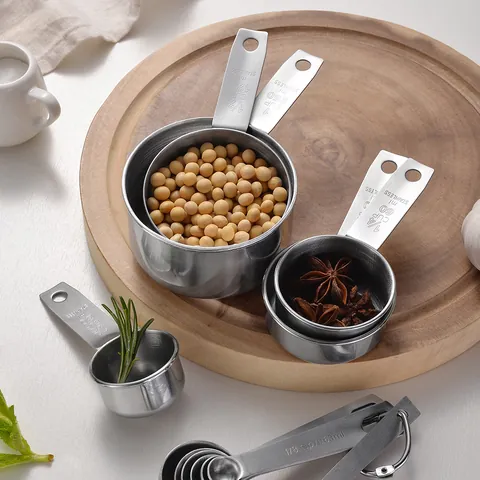 Stainless Steel Measuring Cup Spoon Baking Measuring Tool Kitchen Quantitative Measurement Scale Cookware Precise Liquid Powder