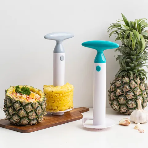 Manual Plastic Pineapple Corer Slicer Tool Fruit Core Remover Spiral Cutter With Ergonomic T-Handle For Home Kitchen Slicing Peeling