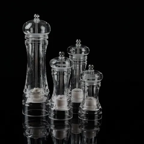 Manuelle Acryl Pfeffer Salz Mühle Klare Gewürzmühle Flasche Mit Einstellbarem Keramikkern Für Küche Kochen Gewürzwerkzeuge