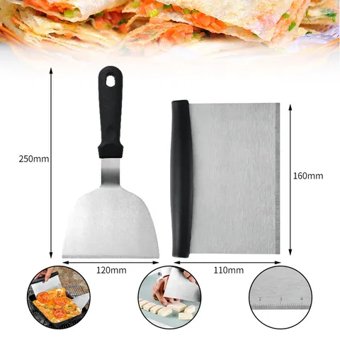 Professional Stainless Steel BBQ Griddle Accessories Tool Set Metal Spatula Turner Scraper Sauce Bottle For Outdoor Grill