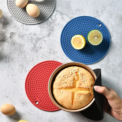 Modern Nordic Round Silicone Heat Insulation Mat Anti Slip Placemat Heat Resistant Pot Holder For Kitchen Dining Table