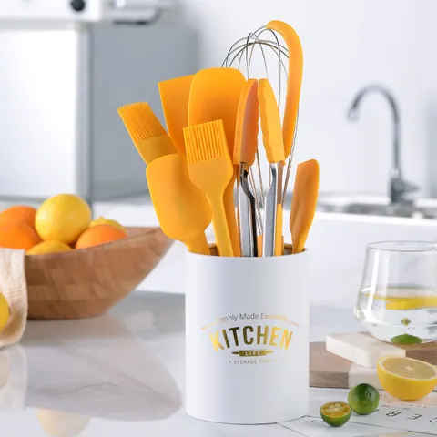 Nordic Minimalist Carbon Steel Kitchen Utensil Holder Matte Lacquered Drainage Storage Tube For Cutlery Countertop Organizer