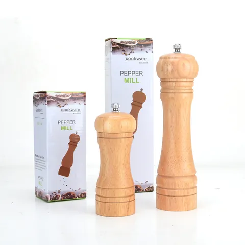Manual Pepper Mill Grinder Natural Solid Wood Salt Spice Grinding Tool with Ceramic Core Adjustable Coarseness Kitchen Accessory For Cooking Seasoning