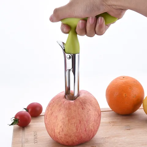 Stainless Steel Apple Corer Openable Fruit Core Remover Tool With Ergonomic T-Handle Kitchen Core Cleaner For Pear Apple