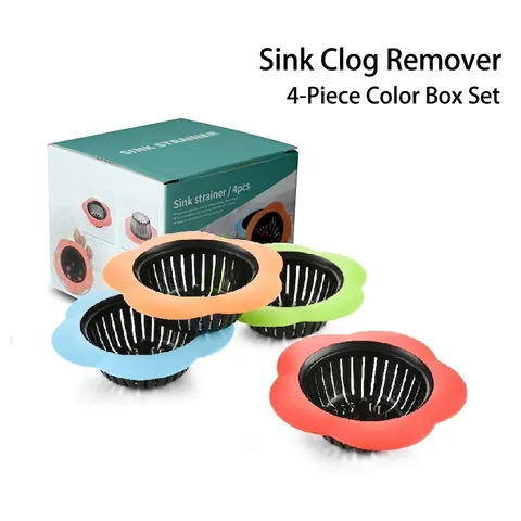 Creative Flower Shaped Sink Strainer TPR Plastic Kitchen Drain Cover Anti-Clogging Hair Catcher For Bathroom Utility Sink