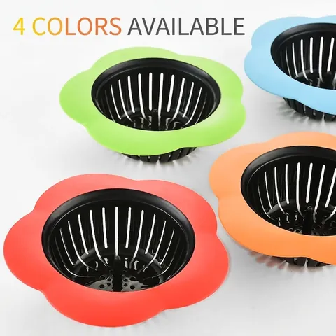 Plum Blossom Shape Sink Filter Plastic TPR Drain Strainer Creative Kitchen Bathroom Anti-Clogging Sewer Water Stopper Cover