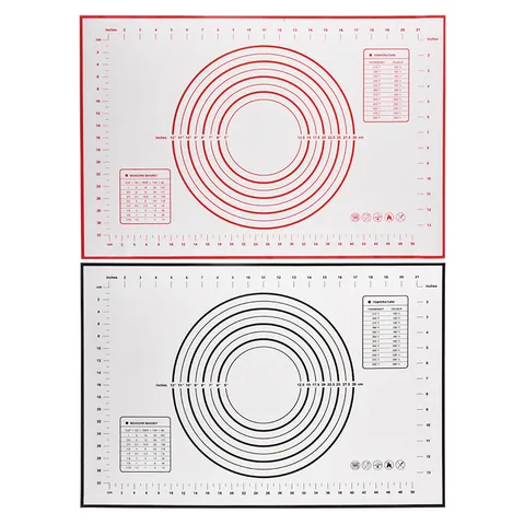 Large Silicone Baking Mat Non-Stick Kneading Mat With Measurement Scales Platinum Silicone Pastry Mat Heat Resistant For Kitchen