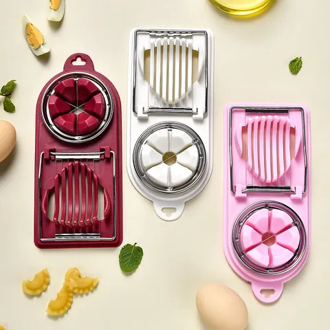 Multifunctional Stainless Steel Wire Egg Slicer Dual Mode Manual Kitchen Tool For Slicing And Wedging Hard Boiled Eggs