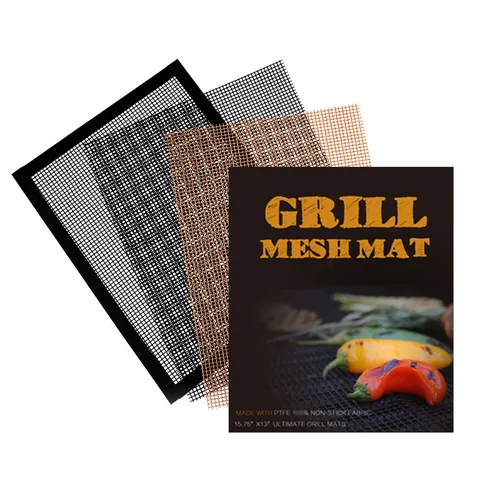 Wiederverwendbare Antihaft-Grillmatte aus Glasfaser Hitzebeständige PTFE-beschichtete Grillunterlage Für Outdoor Camping Küche