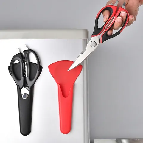 2-in-1 Multifunctional Stainless Steel Kitchen Scissors With Magnetic Case Heavy Duty Poultry Bone Scissor Cooking Tool