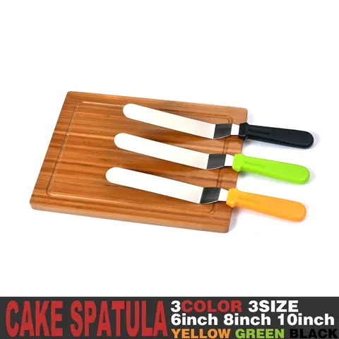 Stainless Steel Angled Icing Spatula Offset Cake Decorating Spatula With Plastic Handle Smoothing Baking Tool Professional