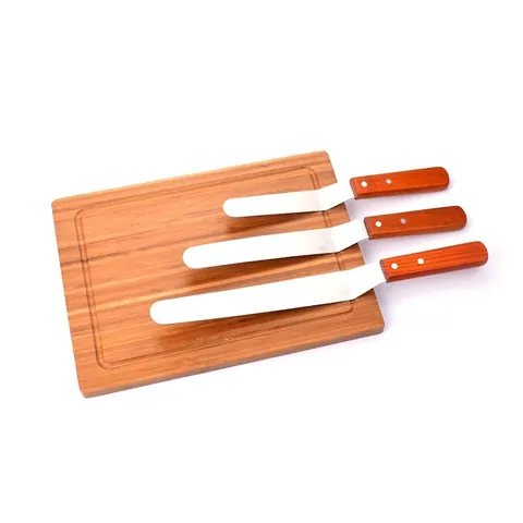 Stainless Steel Offset Icing Spatula With Wooden Handle Professional Cake Decorating Smoothing Tool For Baking Kitchen