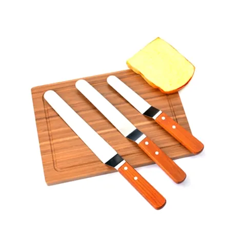 Stainless Steel Offset Icing Spatula With Wooden Handle Professional Cake Decorating Smoothing Tool For Baking Kitchen