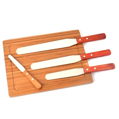 Professional Stainless Steel Cake Spatula with Wood Handle Baking Smoothing Tool for Icing Frosting Cream Multi Sizes