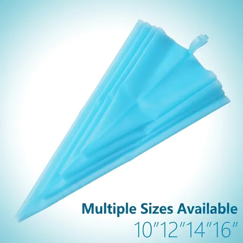 Poche à Douille Réutilisable en TPU de Qualité Alimentaire Outil de Décoration de Gâteau Bleu Ciel Semi Transparent Antidérapant DIY