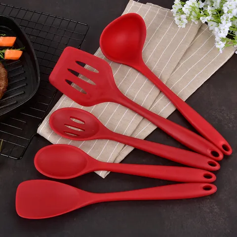 Silicone Kitchen Utensils Set Non-Stick Heat Resistant Cooking Tools Ladle Slotted Turner Spoon Spatula For Home Kitchen