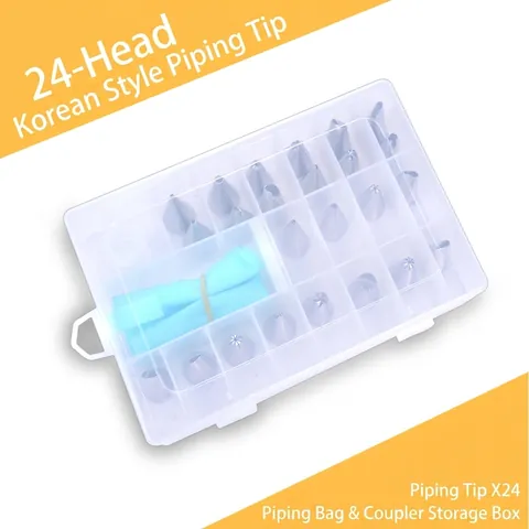 Stainless Steel Icing Piping Tips Set With Silicone Pastry Bag Plastic Coupler Storage Box For Cake Cupcake Decorating Tool
