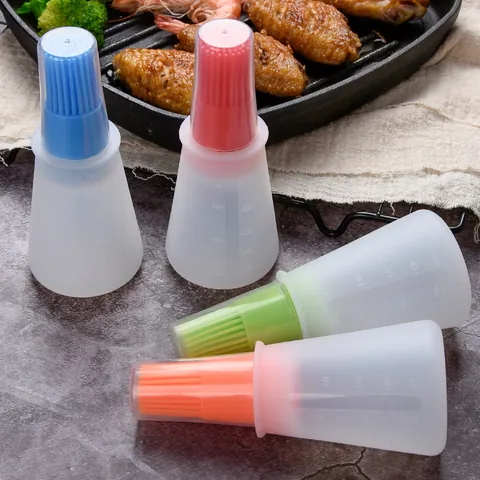 Silicone Oil Bottle Brush Heat Resistant Basting Brush For Baking BBQ Kitchen Pancake Cooking Oil Dispenser Tools