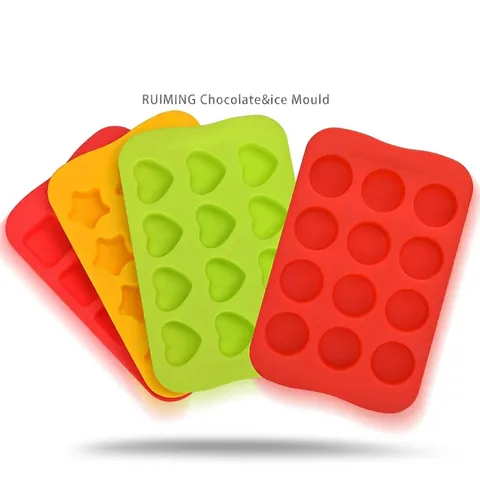 Food Grade Silicone Ice Cube Tray Multi Shape Heart Star Round Square Chocolate Mold Flexible Easy Release DIY Baking Tool