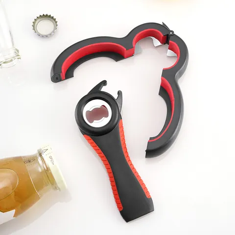 Multi-functional 5-in-1 Bottle Opener and 8-Shape Jar Gripper Set Labor-saving Kitchen Manual Openers for Various Lids Cans Jar