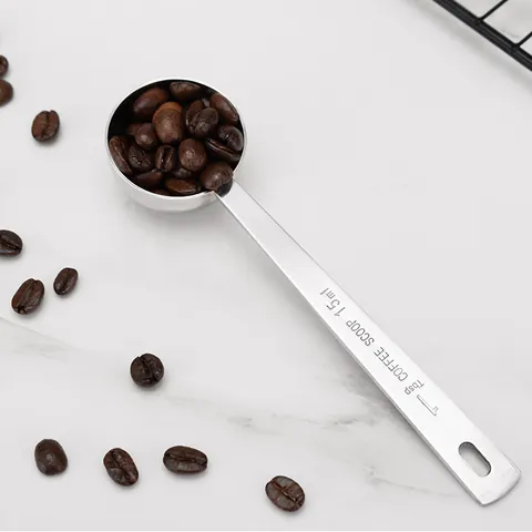 Stainless Steel Measuring Spoon Long Handle Coffee Scoop For Coffee Milk Powder Baking Seasoning Daily Kitchen Tools