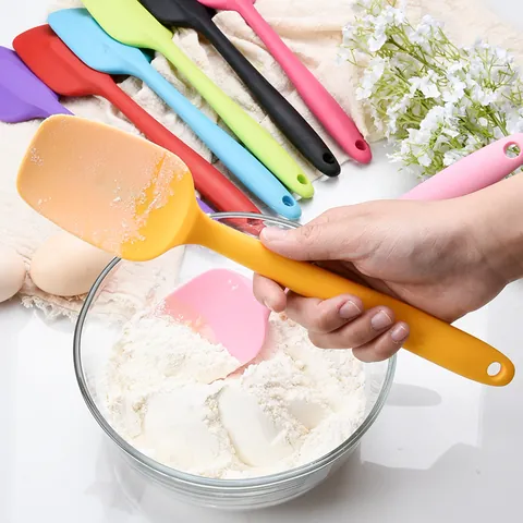 Large Food Grade Silicone Spatula Integrated Square Head Spatula For Baking Cake Cream Mixing Kitchen Baking Tool