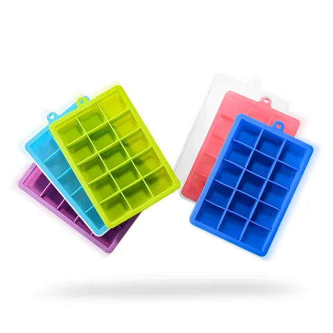 Vaschetta per Ghiaccio in Silicone a 15 Scomparti Con Coperchio Quadrata Stampo Fai Da Te per Cubetti di Ghiaccio in Silicone