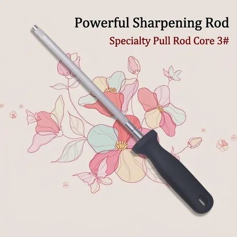 Professional Carbon Steel Honing Steel Sharpening Rod With Ergonomic Anti-Slip Handle For Kitchen Knife Maintenance