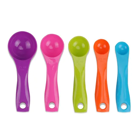 Rainbow Plastic Measuring Spoon Set for Baking Cooking Multi Color Kitchen Measuring Tools Nesting Measuring Spoons Set